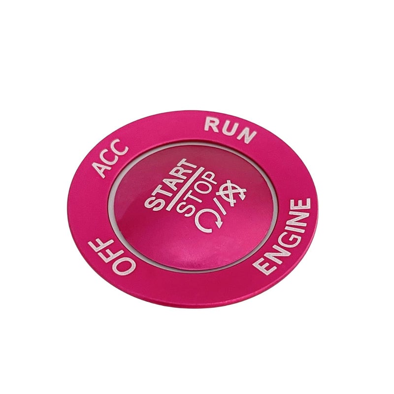 ALETAI Push Start Stop Button Cover Trim for 2015-2021 Dodge Challenger Dodge RAM 1500 Dodge Charger, Aluminum Alloy, Pink - Image 3
